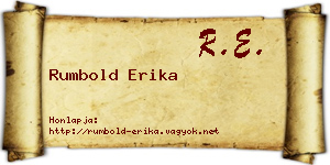 Rumbold Erika névjegykártya